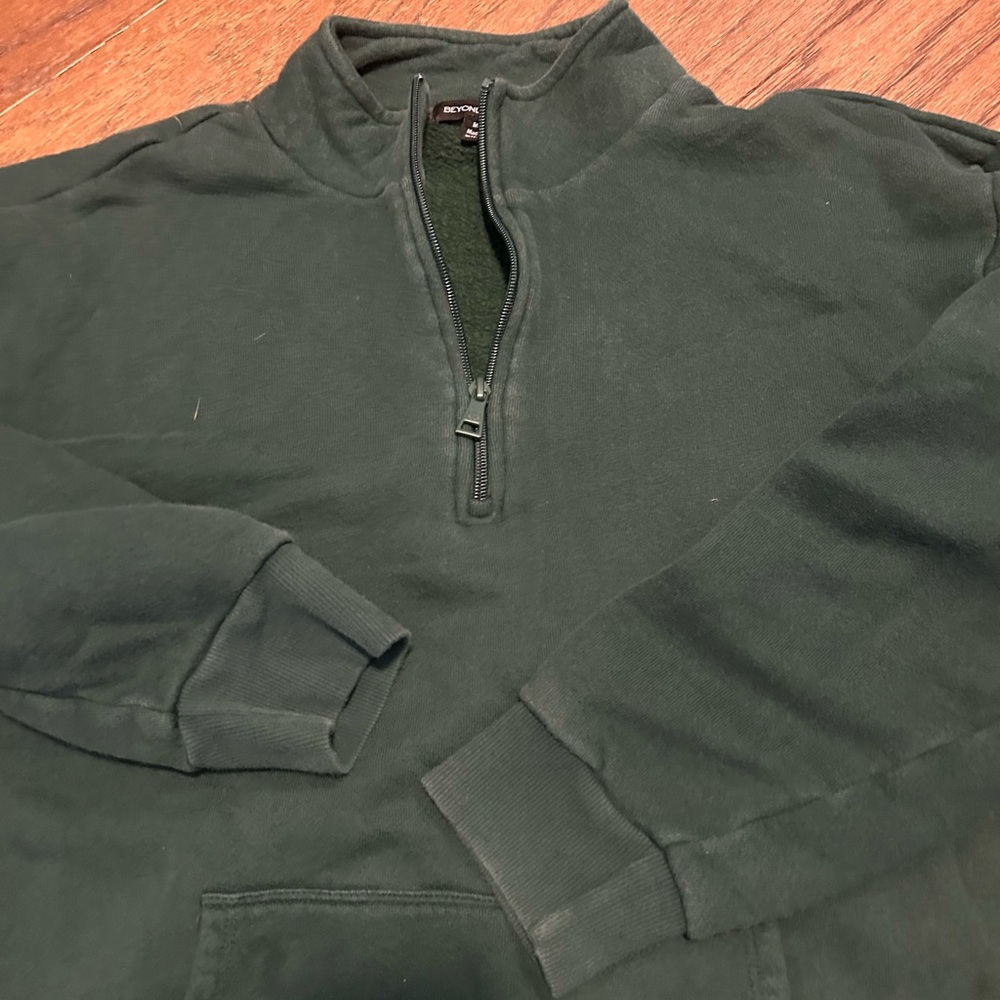 Beyond Yoga Forest Green Quarter Zip-Up Sweater - Picture 4 of 5